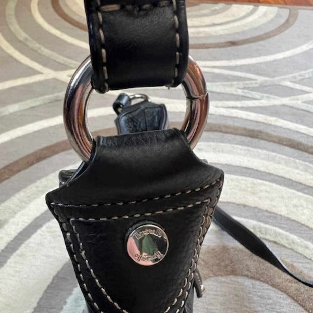VINTAGE Tignanello Lined Leather Crossbody Black Bag - Picture 7 of 15